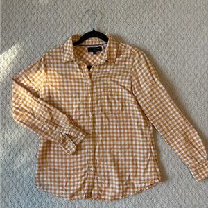 Banana Republic Yellow Gingham Button-Down Shirt